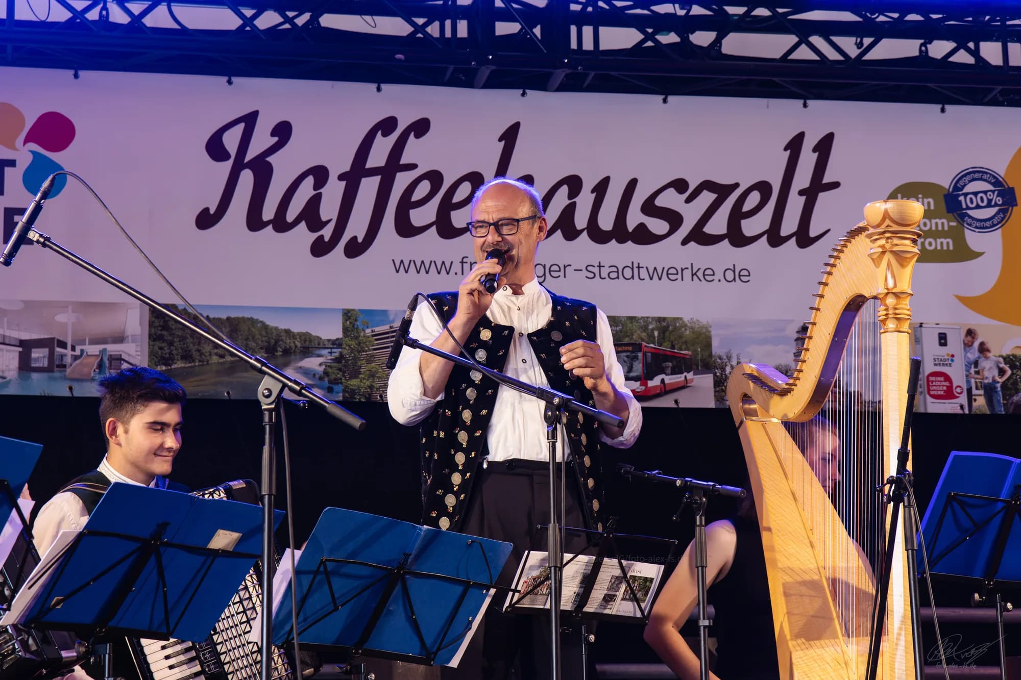 Harp Accordion Stage Performance