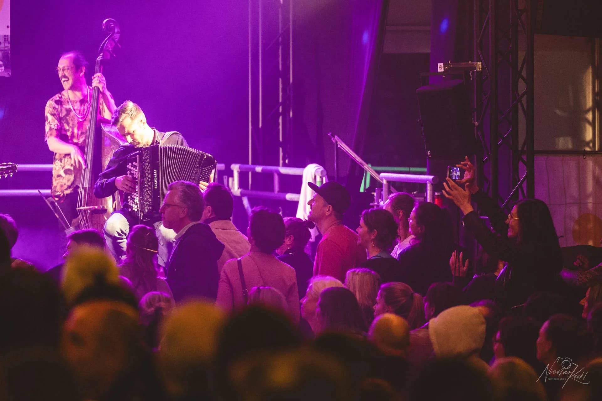 Purple Lit Band Energetic Performance